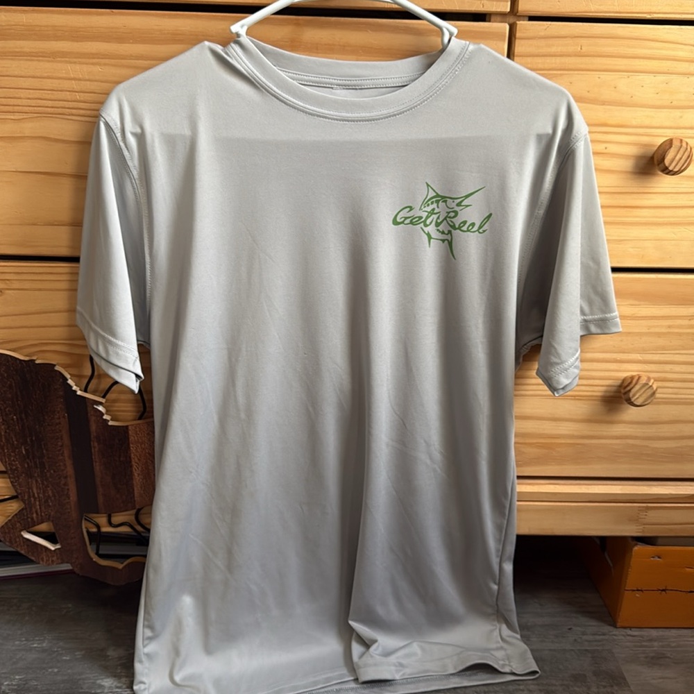 Get Reel Polyester Bass Fishing Shirt Size Small-Medium